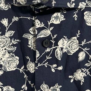 Men's extra slim floral button blouse